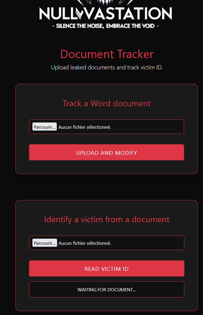 the document tracker page