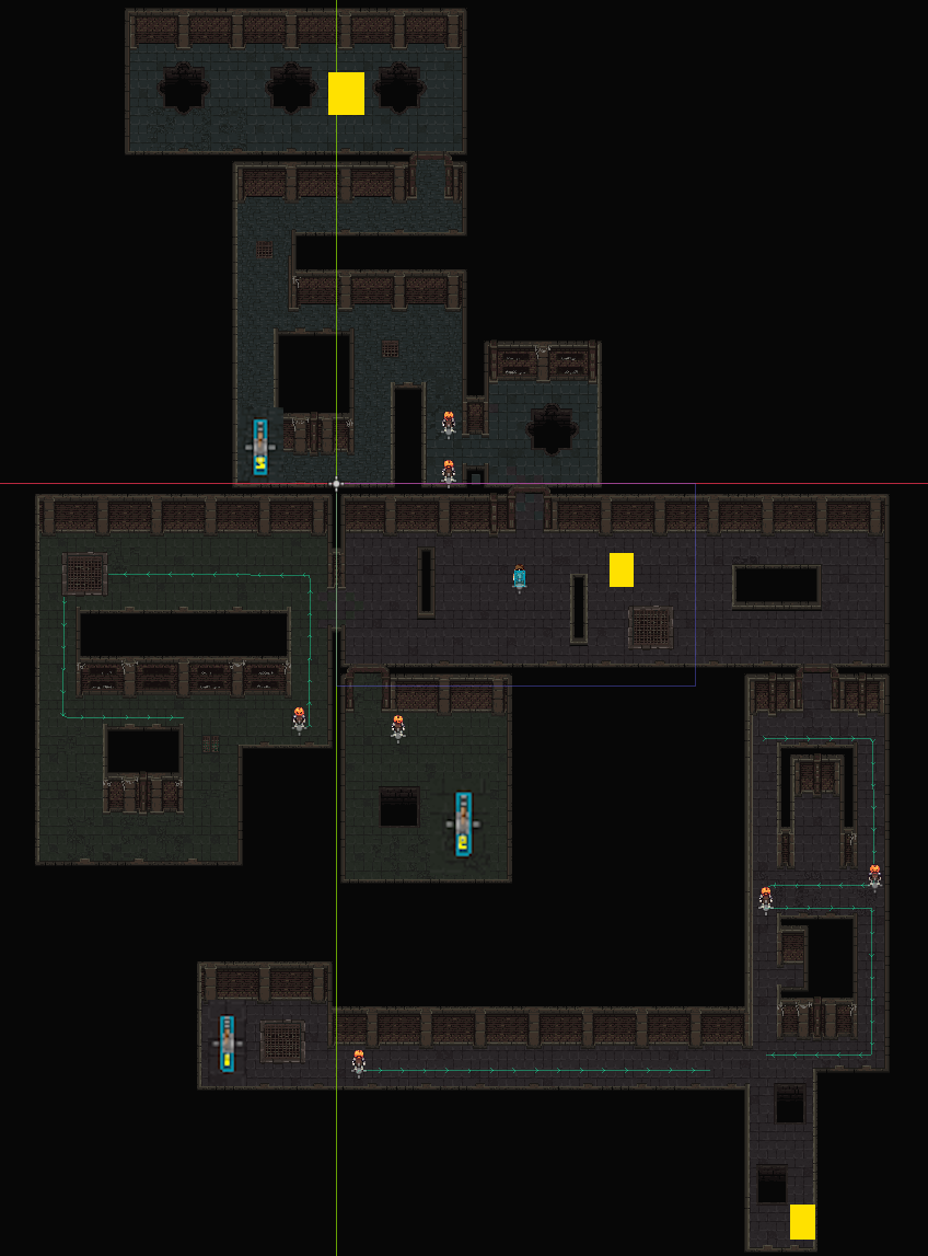 yellow square are checkpoints, levers size increased, emphasis mine